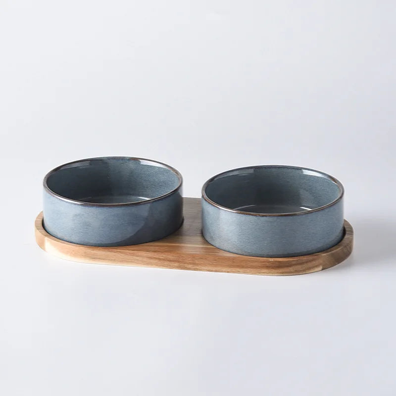 Kiln Glaze Ceramic Dog Bowl | Reactive Finish | Stand & Double Options | 3 Colors | 400ml & 850ml