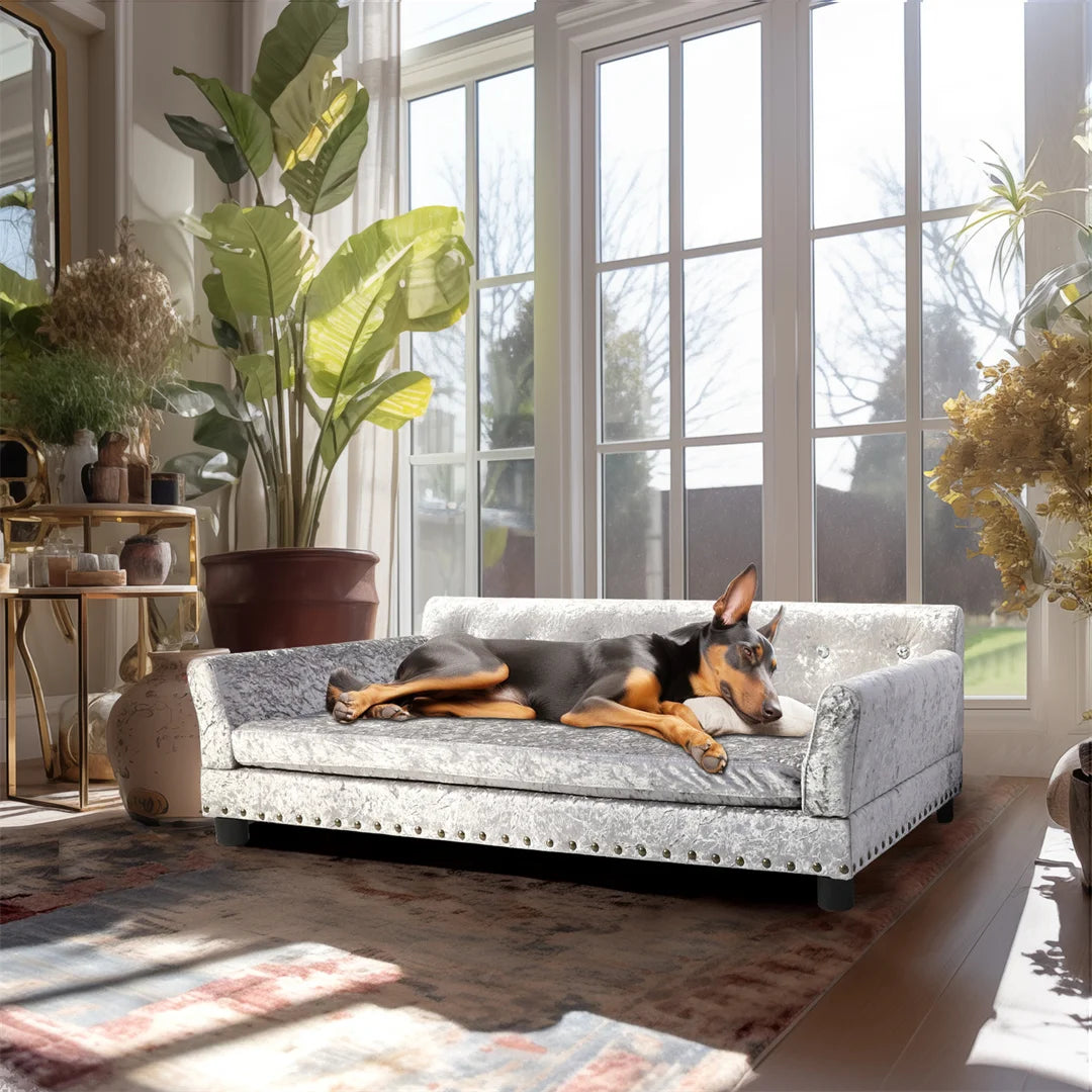 Dutch Velvet Upholstered Dog Sofa | Medium to Large Dogs