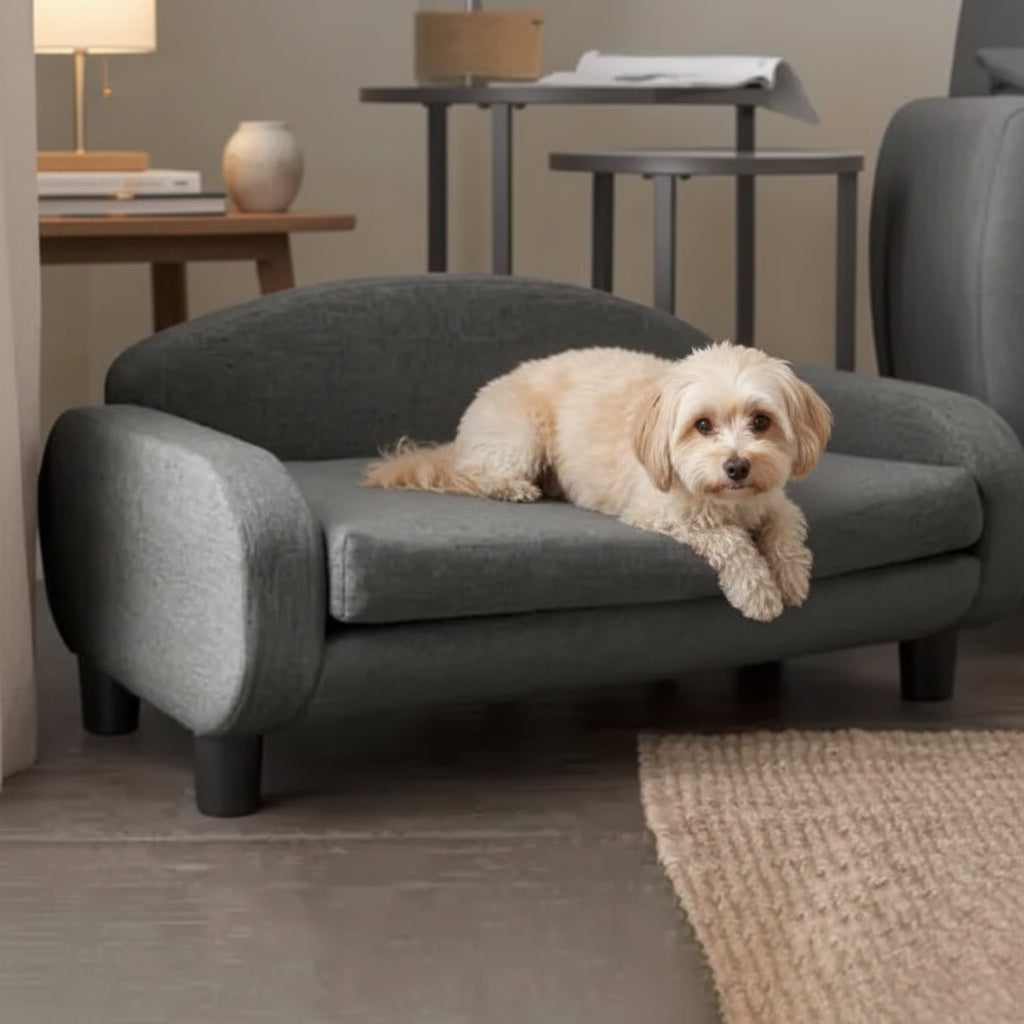 Elevated Pet Sofa Bed | Removable Washable Cover | Small Dogs & Puppies