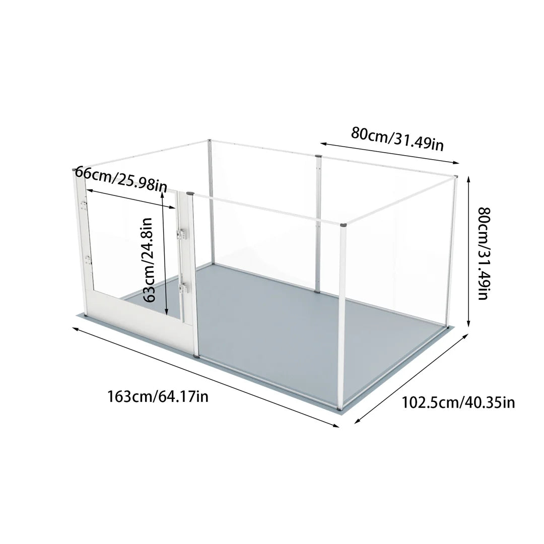 Clear Acrylic Dog Playpen | Indoor Whelping Pen | Waterproof Floor Pad | 4 Sizes