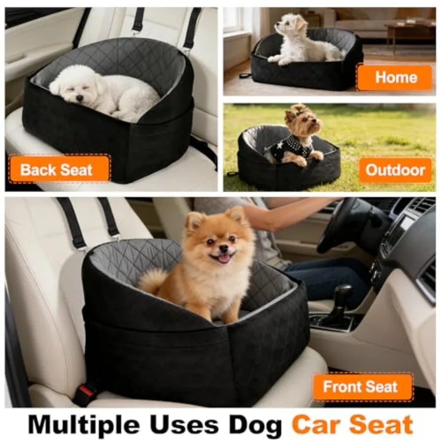 Dog Car Seat for Small Medium Dogs Dog Booster Seat Travel Bed for Small Dogs up to 30 lbs for Front/Back Seats Washable Pet Ca