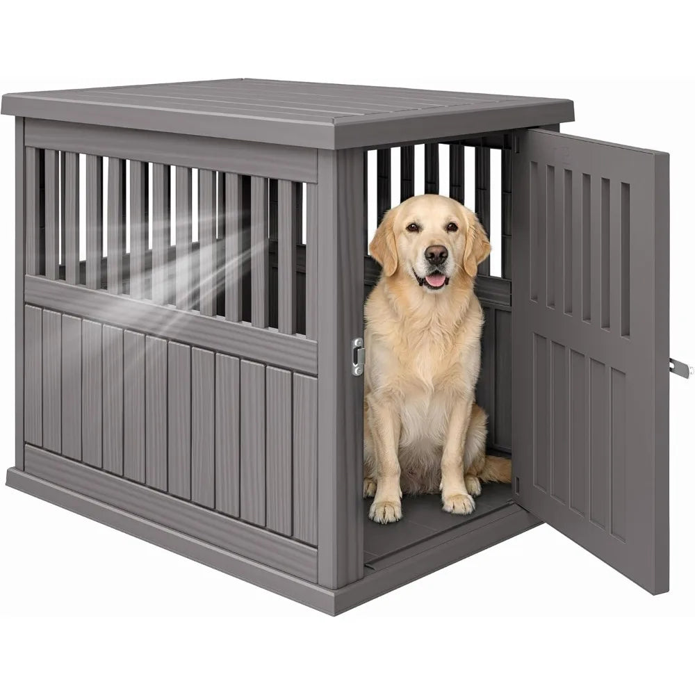 Dog Crate Furniture, Heavy Duty Dog Crate for Large and Medium Dog, Lockable Indoor Outdoor Dog Kennel & End Table，Customized