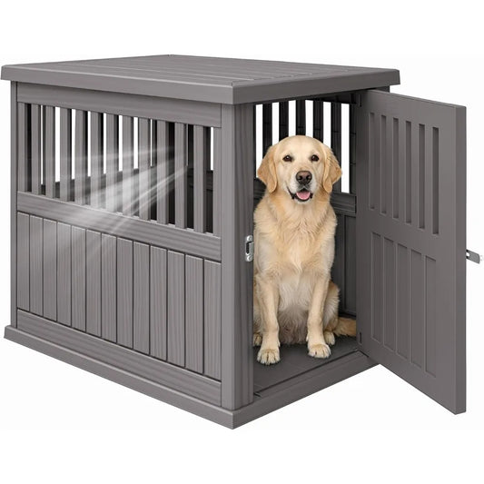 Dog Crate Furniture, Heavy Duty Dog Crate for Large and Medium Dog, Lockable Indoor Outdoor Dog Kennel & End Table，Customized