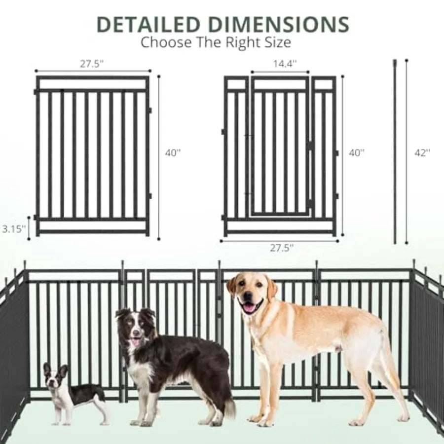 16-Panel Foldable Dog Playpen — 40" Height, Indoor & Outdoor | Black & Silver