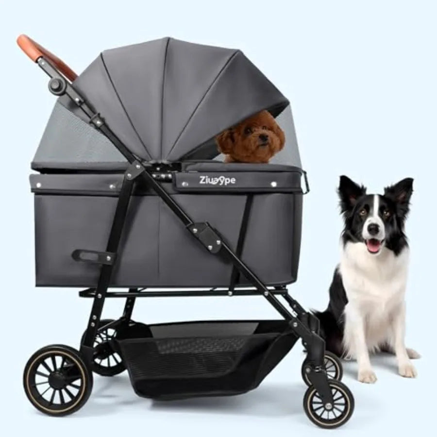 Extra Large Heavy-Duty Dog Stroller | Up to 132 lbs | Fits 2 Dogs | Large & Medium Dogs