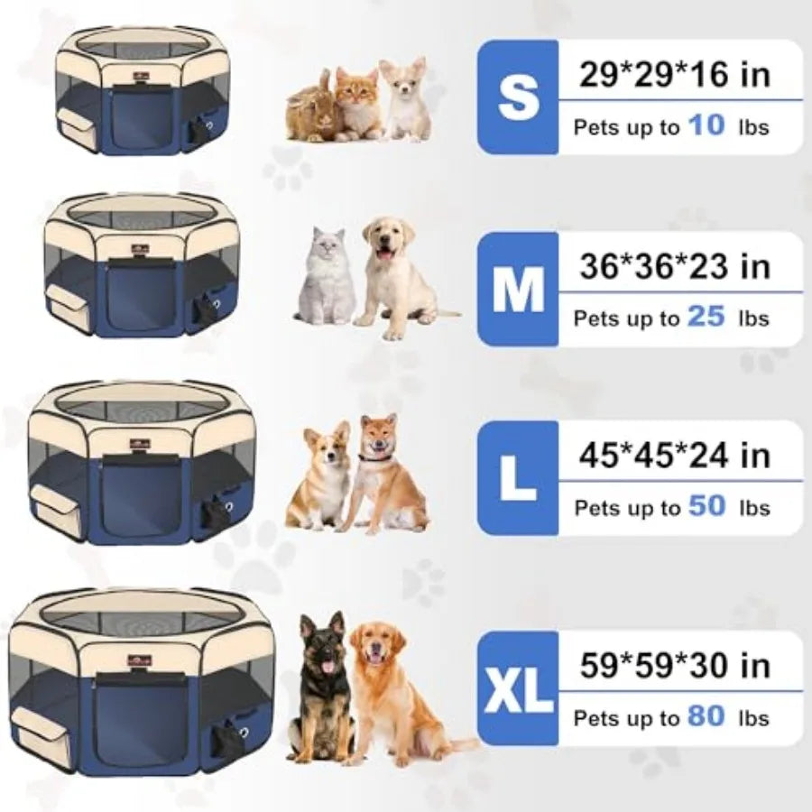 Foldable Pop-Up Dog Tent Playpen with Carrying Bag — For Dogs, Cats & Rabbits | Travel & Camping