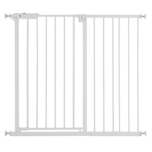 Dog Gate 30" High — Pressure Mount, Auto-Close, One-Hand Operation | White | Walk-Thru
