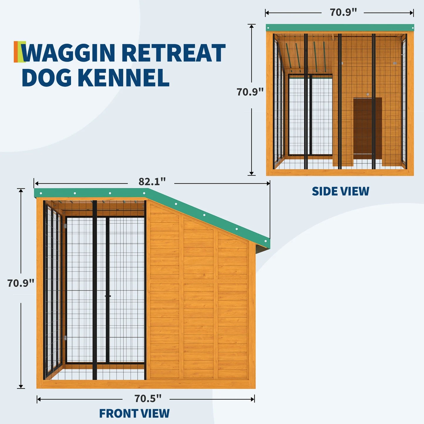 Hartelier Outdoor Dog Kennel | Metal Roof, Feeding Door & Secure Lock Gate