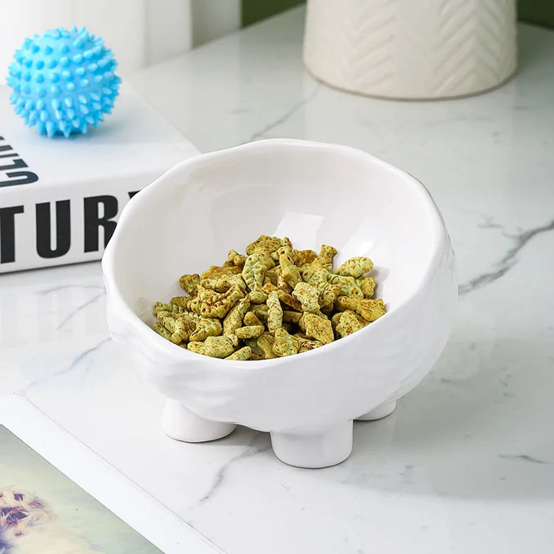 Oblique Mouth Ceramic Dog Bowl | Anti-Overturn | Neck Protection | Dog Food & Water