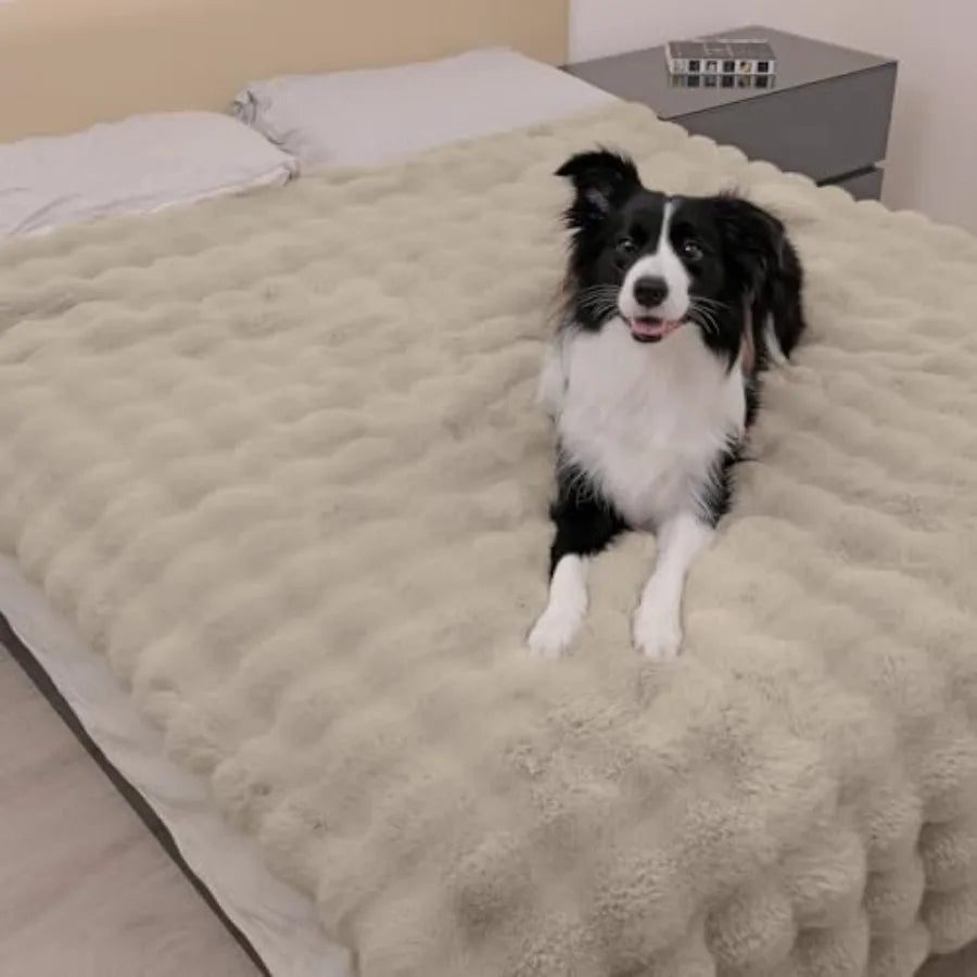 Waterproof Dog Blanket | Soft Faux Fur Throw | Washable | Couch & Bed Protection