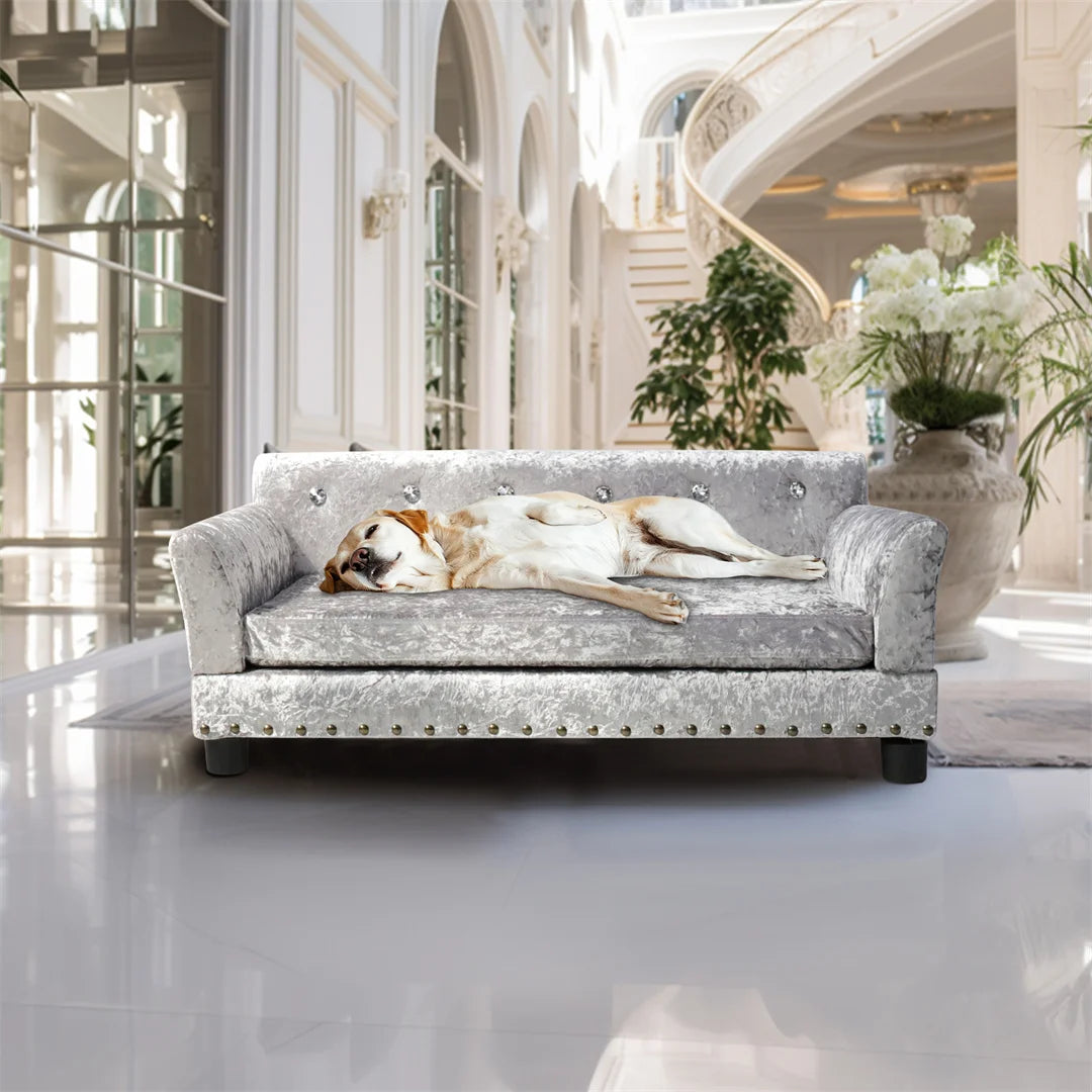 Dutch Velvet Upholstered Dog Sofa | Medium to Large Dogs