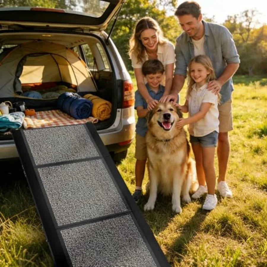 Dog Car Ramp | 63 x 17 in | Non-Slip Rug Surface | Foldable | SUV, Car & Truck