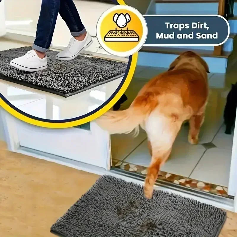Microfiber Dog Doormat for Muddy Paws | Absorbent, Anti-Slip & Washable