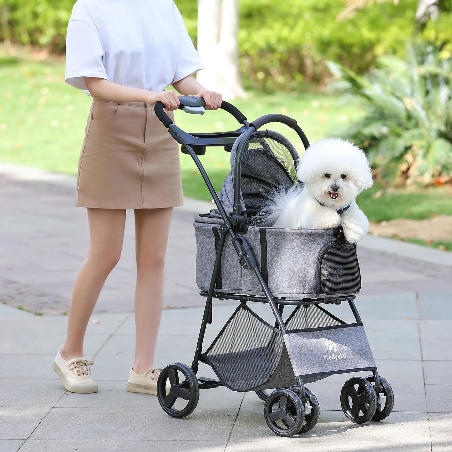 3-in-1 Pet Stroller with Removable Carrier — Foldable, Waterproof, All-Terrain for Dogs