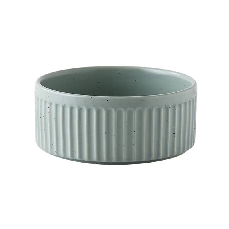 Nordic Ceramic Dog Bowl Set | Single, Double & Triple | Wooden Tray | 3 Colors | 400ml & 850ml