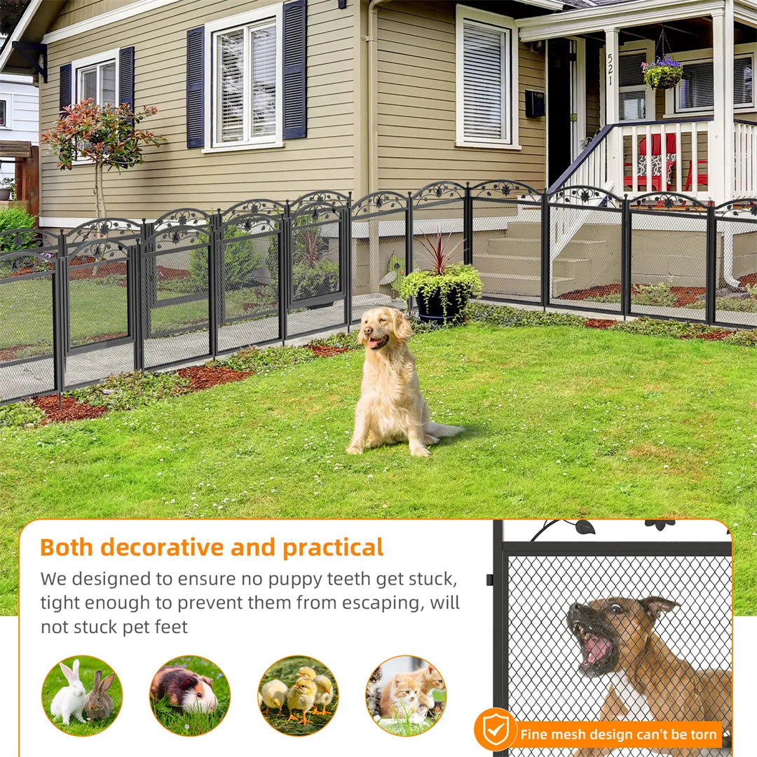 8-Panel DIY Heavy Duty Dog Playpen — Indoor & Outdoor Metal Fence with Waterproof Pad
