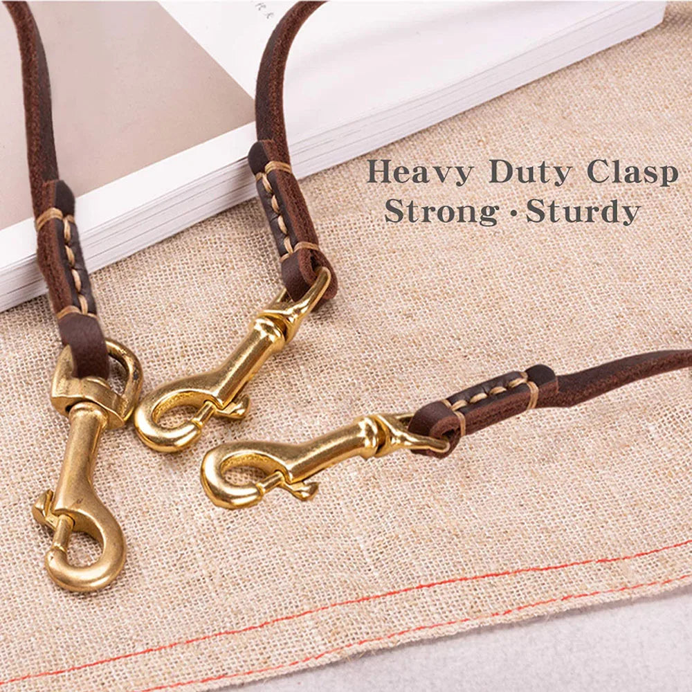Handmade Genuine Leather Dog Leash | 4 Colors | 130cm & 180cm | Small to Medium Dogs