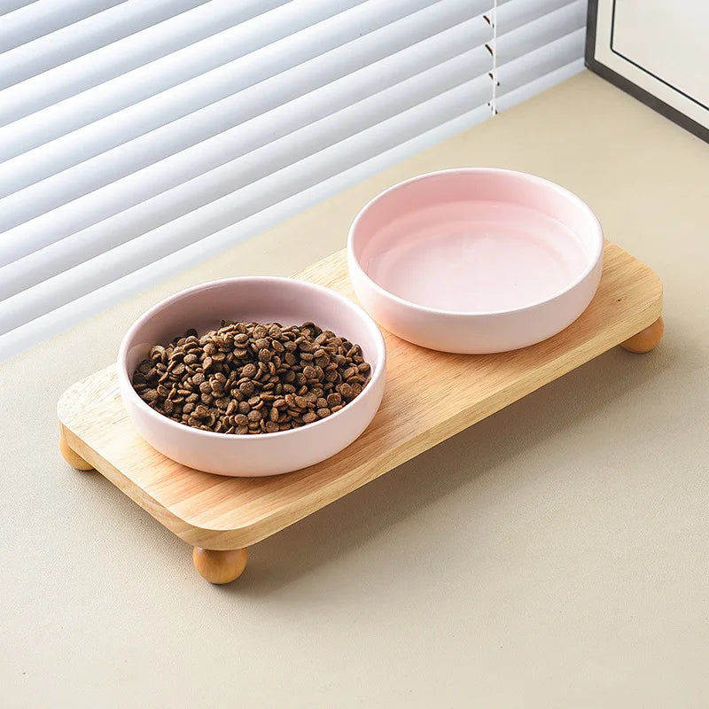Elevated Ceramic Dog Bowl | Non-Slip Stand | Single & Double | 4 Colors