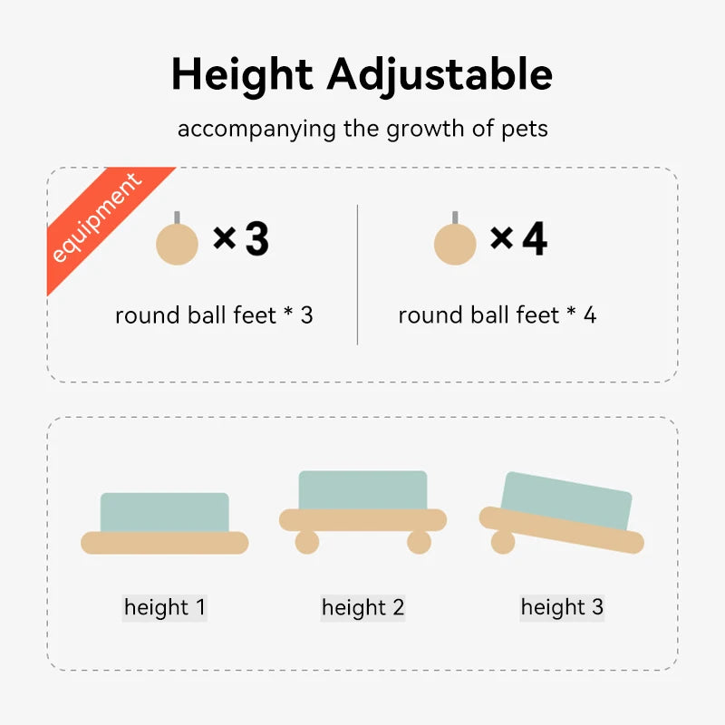 Height-Adjustable Ceramic Dog Bowl | Wooden Stand | Single & Double | 3 Colors | 350ml & 700ml