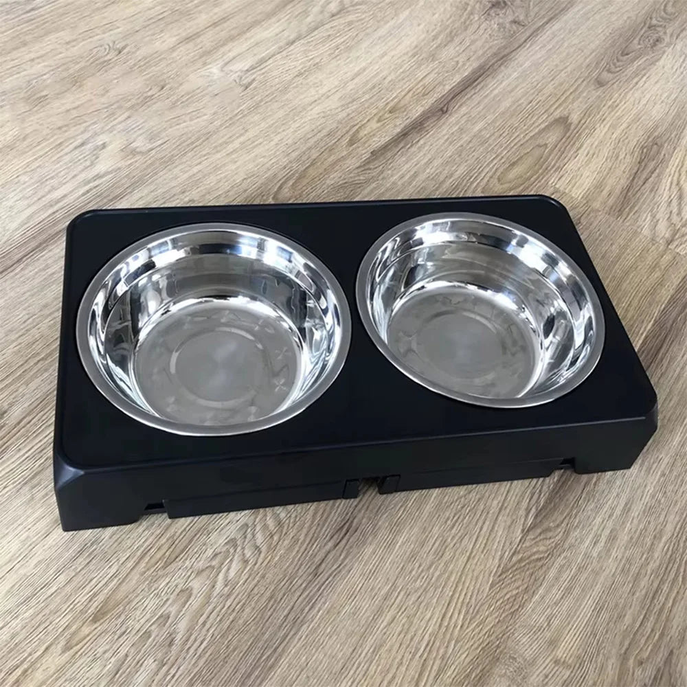 Adjustable Elevated Dog Feeder | Double Stainless Steel Bowls | Food & Water | Small to Large Dogs