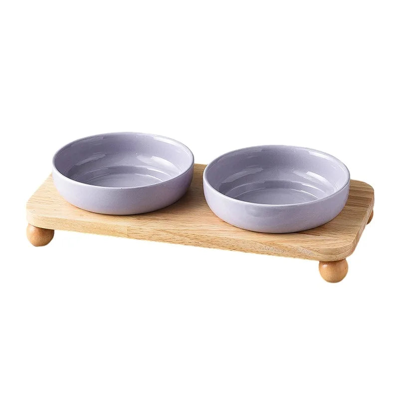 Elevated Ceramic Dog Bowl | Non-Slip Stand | Single & Double | 4 Colors