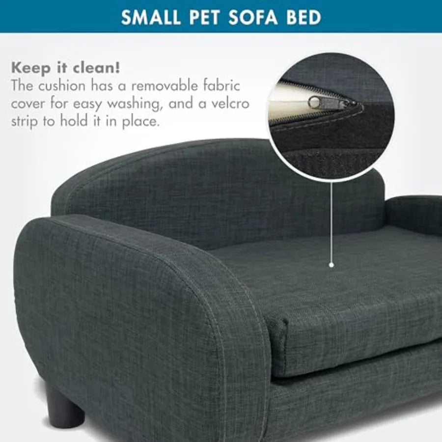 Elevated Pet Sofa Bed | Removable Washable Cover | Small Dogs & Puppies