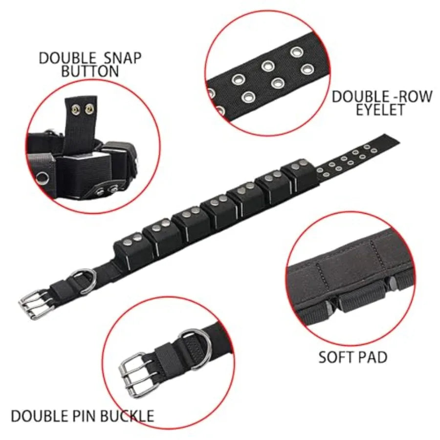 Tactical Weighted Dog Collar | Heavy-Duty Nylon, Adjustable | Training & Exercise | Black