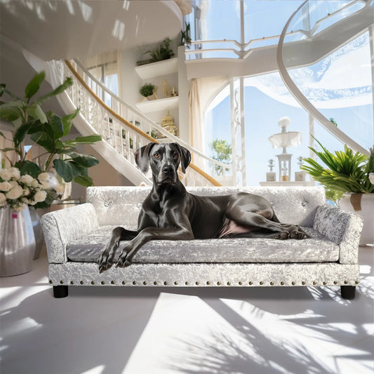 Jumbo Tufted Dutch Velvet Dog Sofa | Large & Extra-Large Dogs