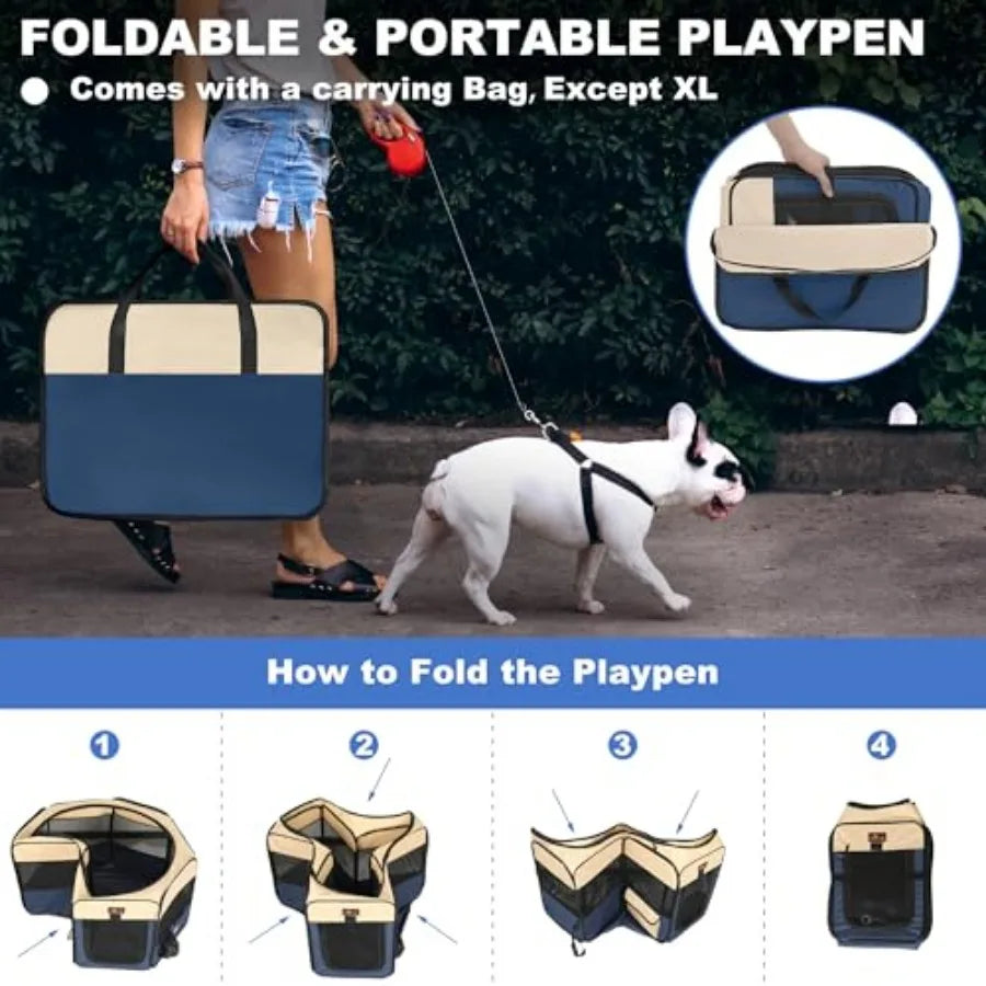 Foldable Pop-Up Dog Tent Playpen with Carrying Bag — For Dogs, Cats & Rabbits | Travel & Camping