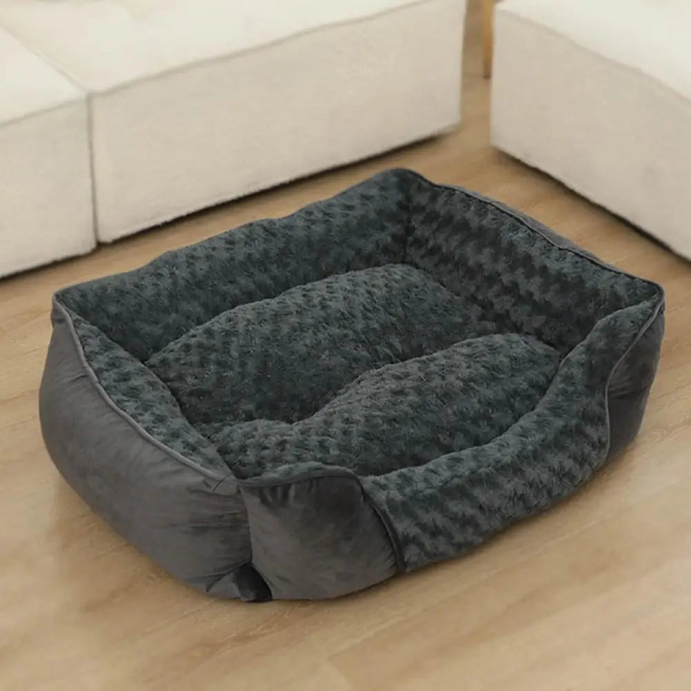 Rectangle Cotton Dog Bed | Removable Cushion | Non-Slip | S & M