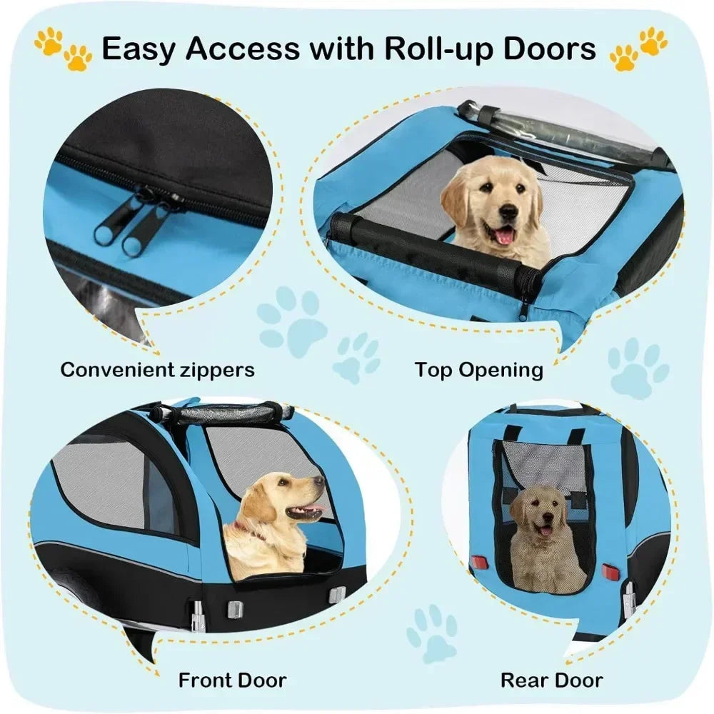 Dog Bike Trailer | 90 lb Capacity, 3 Doors, Aluminum Frame & Air-Filled Wheels