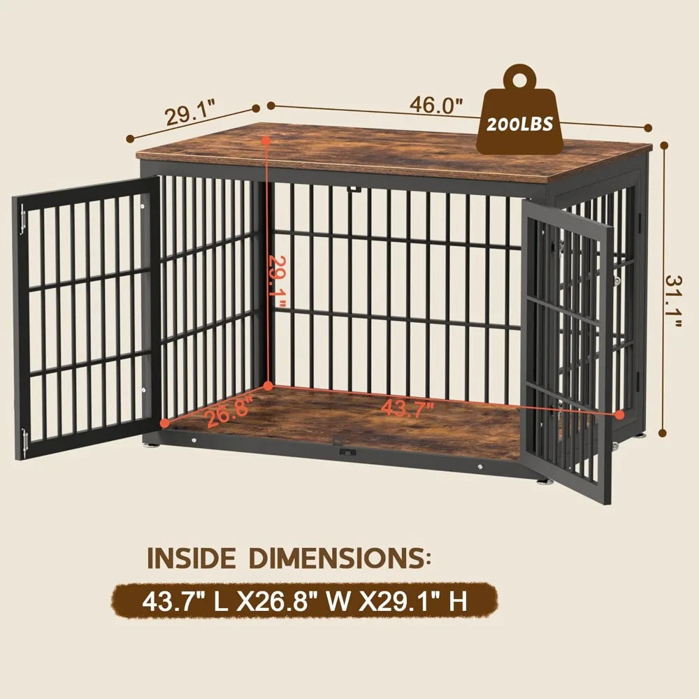 Heavy Duty Dog Crate Furniture for Large Dogs, XXL Decorative Pet House End Table, Extra Large Wooden Cage Kennel，Customized