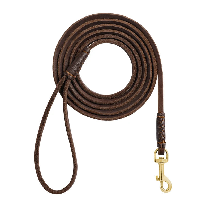 Lightweight Genuine Leather Dog Leash | Slim Soft Lead for Puppies & Small Dogs | Under 22lbs