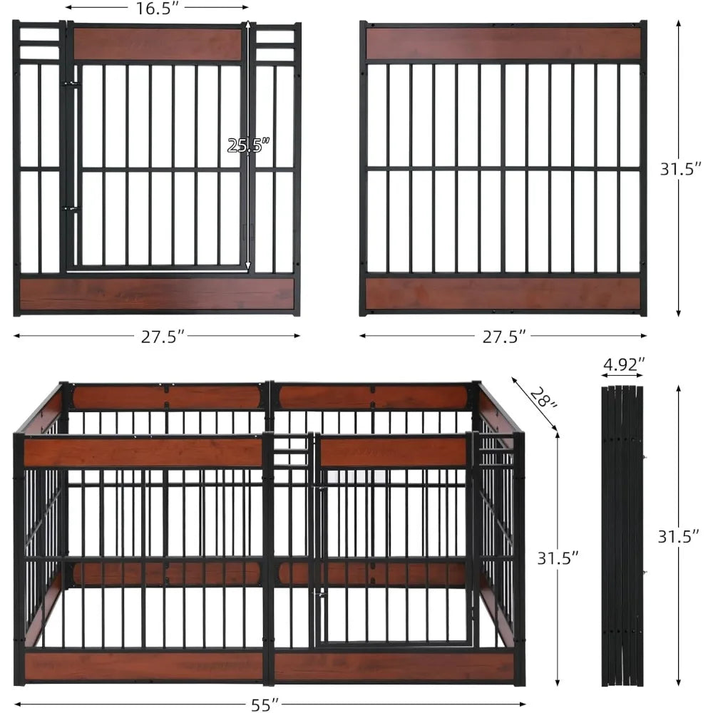 Dog Playpen, 31.5" Height Dog Pen Indoor, Heavy Duty, Safe and Sturdy, Furniture Style Puppy Pen，Customized