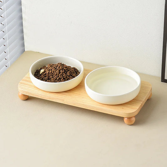Elevated Ceramic Dog Bowl | Non-Slip Stand | Single & Double | 4 Colors