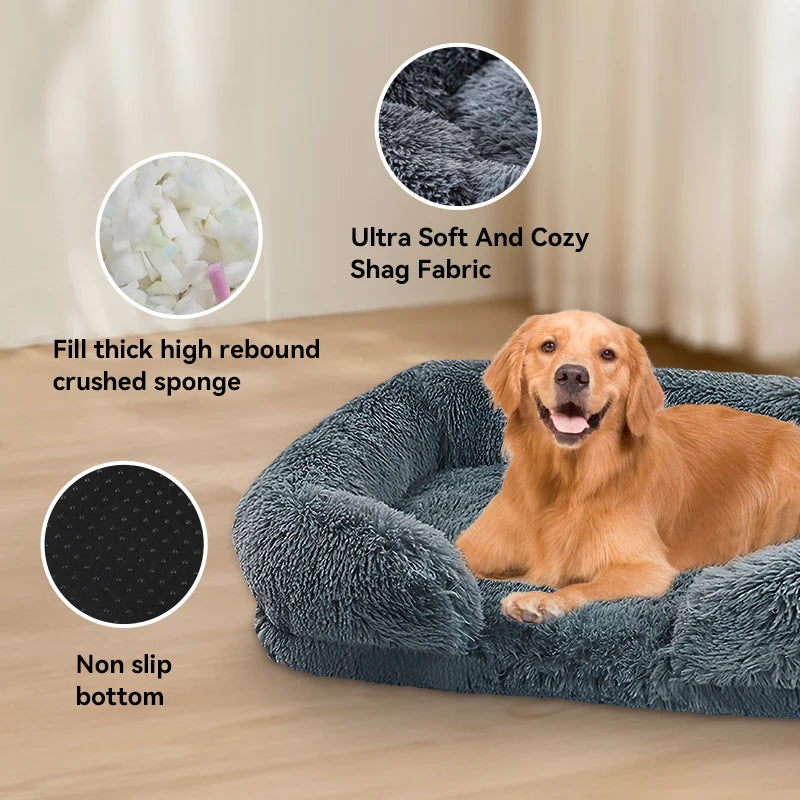 Thickened Orthopedic Dog Bed for Large Dogs | Egg Sponge Foam | Removable Washable Cover