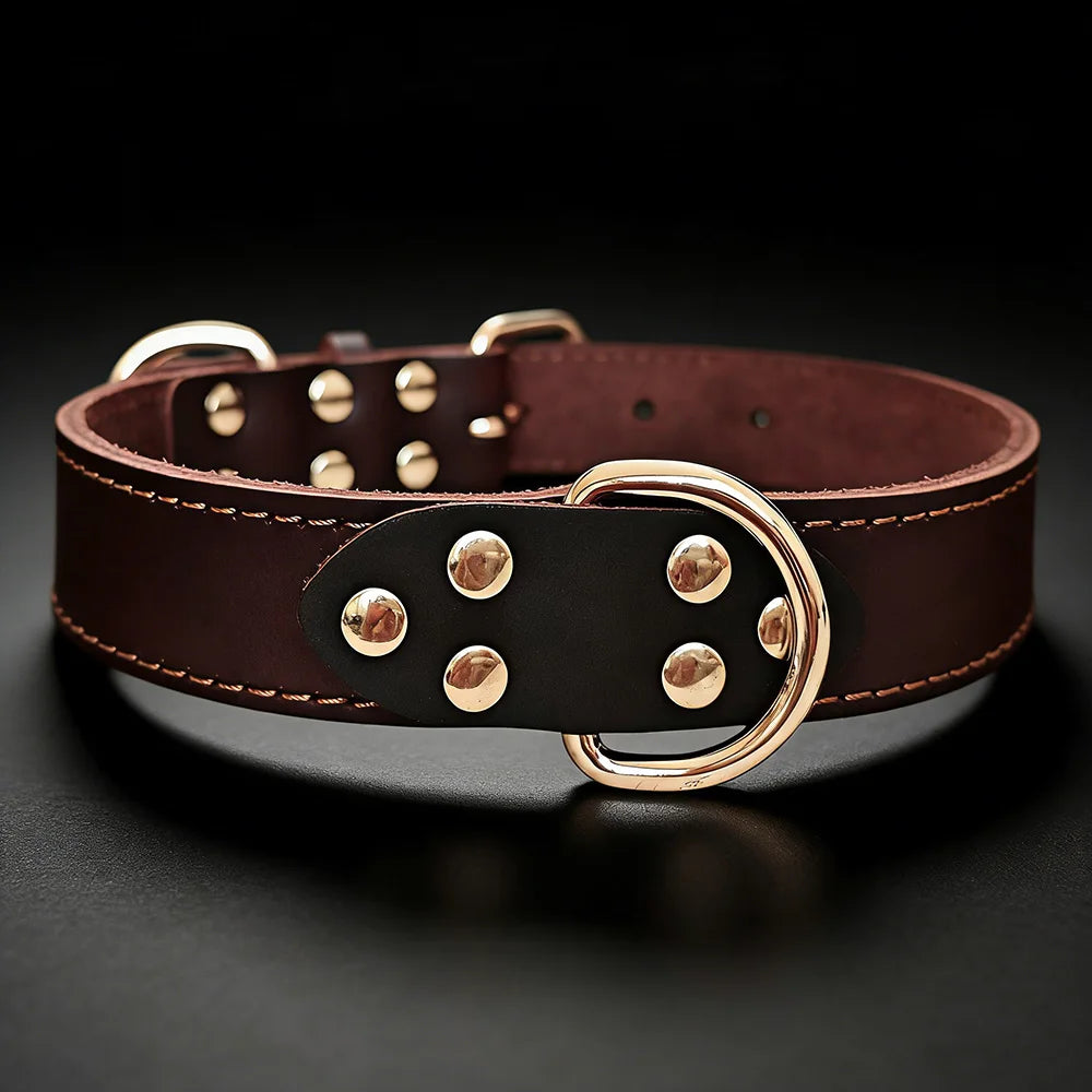 Genuine Top-Layer Leather Dog Collar | Handmade | Skin-Friendly | 3 Sizes | Medium to Large