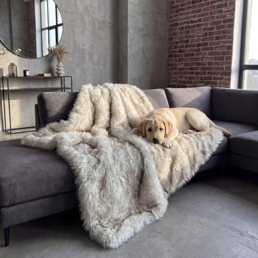 Waterproof Faux Fur Dog Blanket | Plush Couch & Furniture Protector | Small to Large Dogs