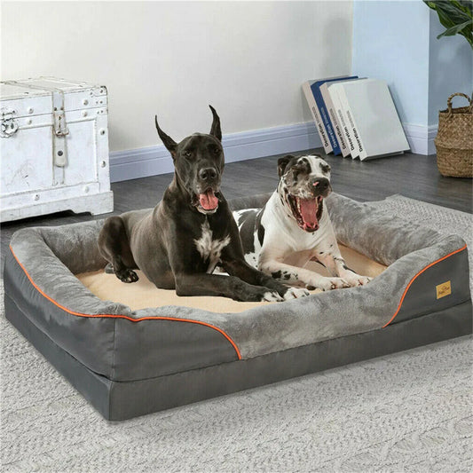 Orthopedic Memory Foam Dog Bed with Bolster | L to 3XL