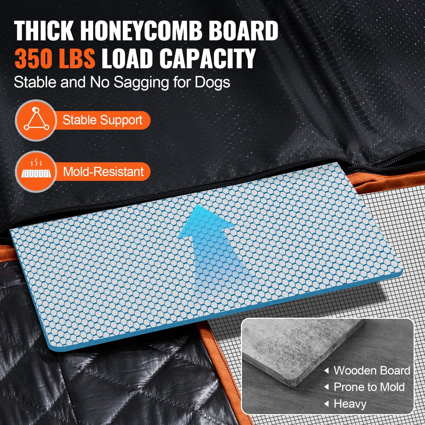 Back Seat Extender & Dog Car Seat Cover | Mesh Window, Storage Pocket, Supports 350 lbs
