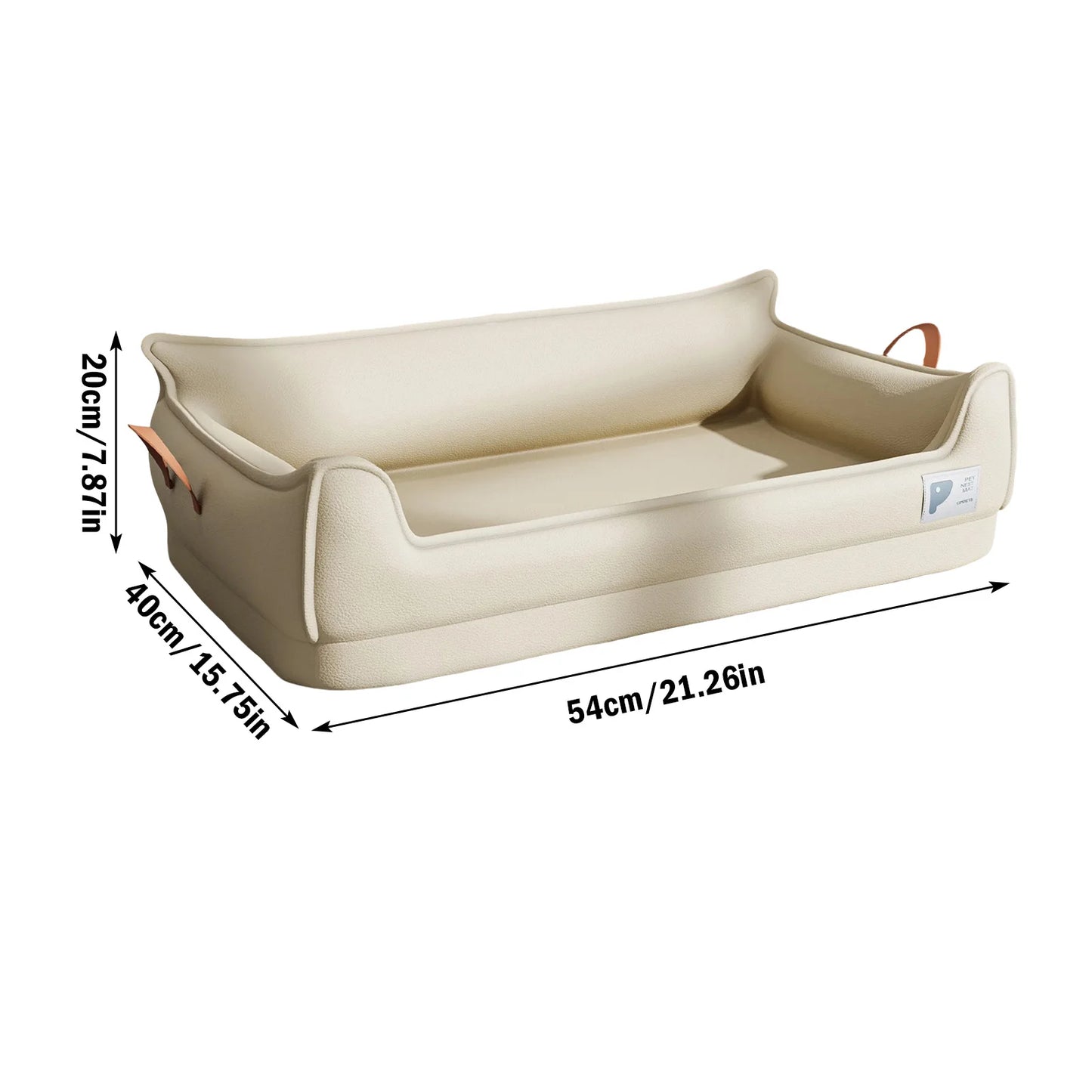 Luxury Dog Sofa Bed — High-Back Spine Support, Scratch-Resistant & Washable | Light Gray, Beige