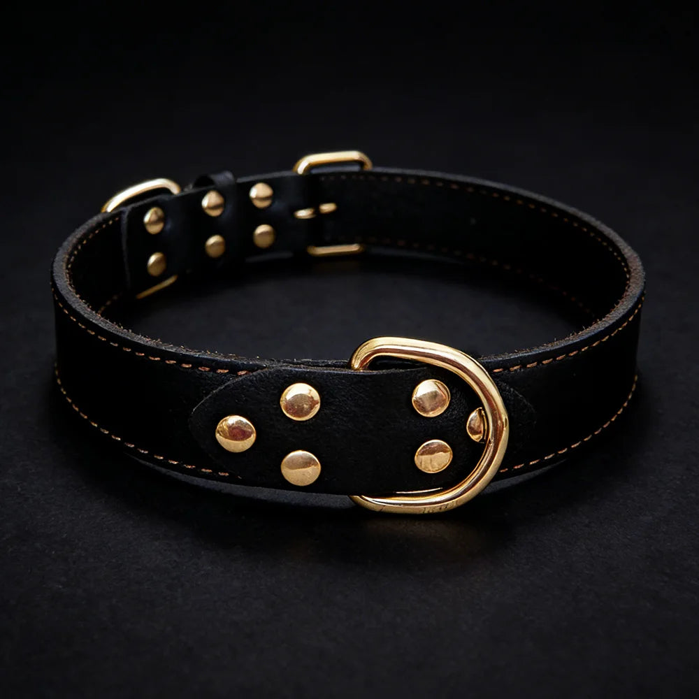 Genuine Top-Layer Leather Dog Collar | Handmade | Skin-Friendly | 3 Sizes | Medium to Large