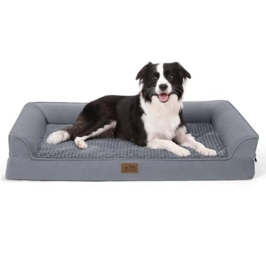 XL Orthopedic Dog Bed | Bolster Sofa | Waterproof Egg Crate Foam | Up to 100 lbs