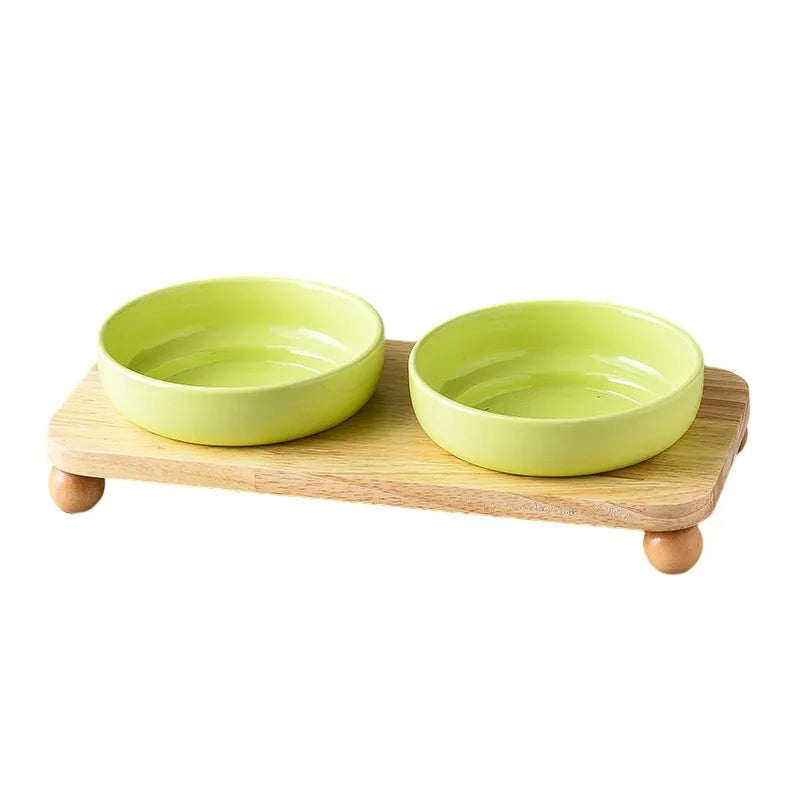 Elevated Ceramic Dog Bowl | Non-Slip Stand | Single & Double | 4 Colors