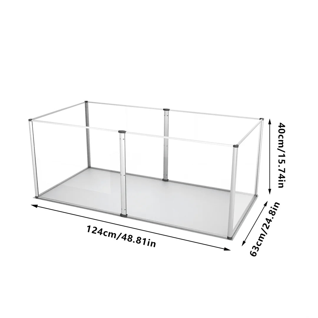 Clear Acrylic Dog Playpen | Indoor Whelping Pen | Waterproof Floor Pad | 4 Sizes