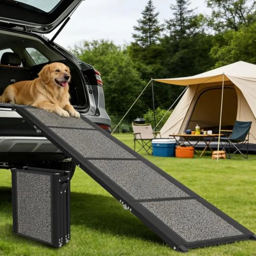 Dog Car Ramp | 63 x 17 in | Non-Slip Rug Surface | Foldable | SUV, Car & Truck