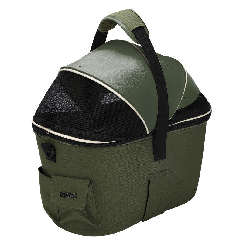 Rear-Mount Dog Bike Basket | Large Canvas Pet Carrier for Bicycles