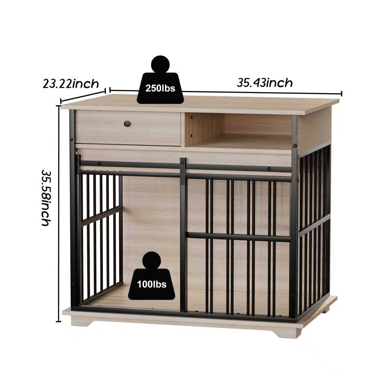 Modern Dog Crate Furniture with Storage