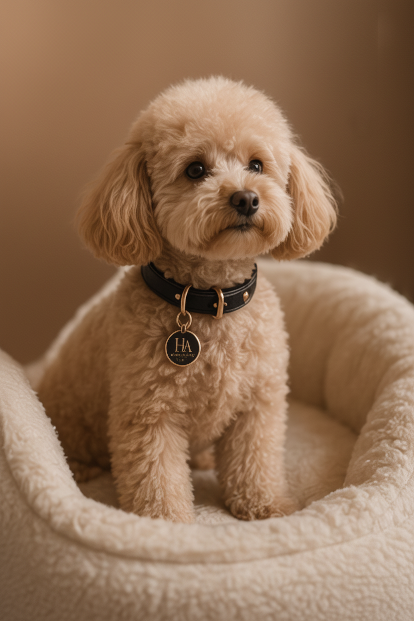 Poodle with Bronze Tan Background